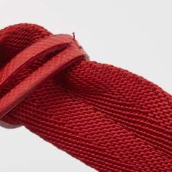 Pre Owned Prada Red Tessuto Nylon Re-Edition 2000 Baguette Bag
