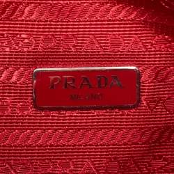Pre Owned Prada Red Tessuto Nylon Re-Edition 2000 Baguette Bag