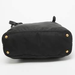 Pre Owned Prada Black Nylon and Leather Tote