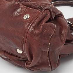 Prada Dark Brown Leather Frame Satchel