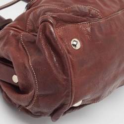 Prada Dark Brown Leather Frame Satchel