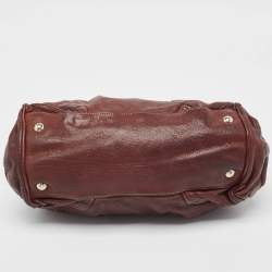Prada Dark Brown Leather Frame Satchel
