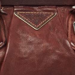 Prada Dark Brown Leather Frame Satchel