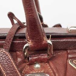 Prada Dark Brown Leather Frame Satchel