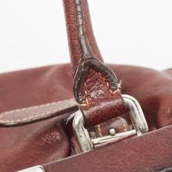 Prada Dark Brown Leather Frame Satchel