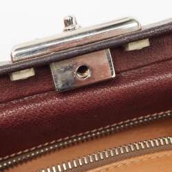 Prada Dark Brown Leather Frame Satchel