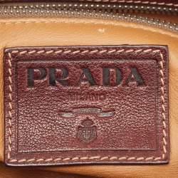 Prada Dark Brown Leather Frame Satchel