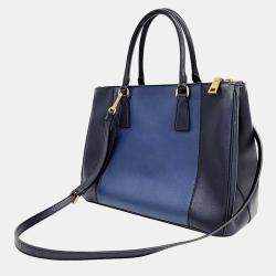 Prada Navy Blue Saffiano Leather Tote Bag