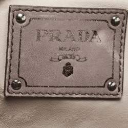 Pre Owned Prada Beige Gaufre Leather Double Zip Tote