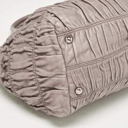 Pre Owned Prada Beige Gaufre Leather Double Zip Tote