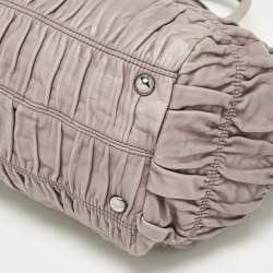 Pre Owned Prada Beige Gaufre Leather Double Zip Tote