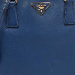 Pre Owned Prada Blue Saffiano Leather Large Galleria Tote