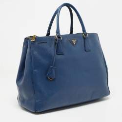 Pre Owned Prada Blue Saffiano Leather Large Galleria Tote