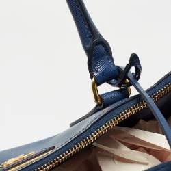 Pre Owned Prada Blue Saffiano Leather Large Galleria Tote