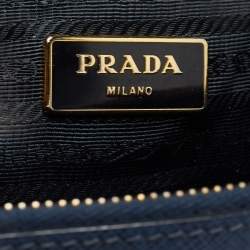 Pre Owned Prada Blue Saffiano Leather Large Galleria Tote
