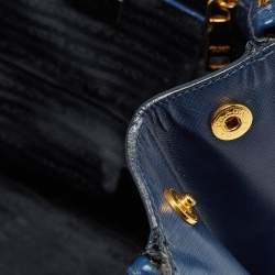 Pre Owned Prada Blue Saffiano Leather Large Galleria Tote