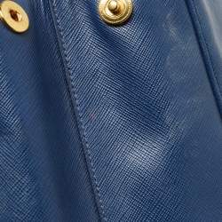 Pre Owned Prada Blue Saffiano Leather Large Galleria Tote