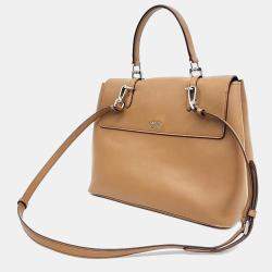 Pre Owned Prada beige Quilted leather City  Double Tote Bag