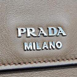 Pre Owned Prada beige Quilted leather City  Double Tote Bag