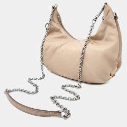 Prada Beige Tessuto Fabric Hobo Bag