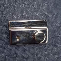 Pre Owned Prada Two Tone Blue Saffiano 1 Leather Sound Flap Chain Shoulder Bag