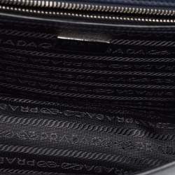 Pre Owned Prada Two Tone Blue Saffiano 1 Leather Sound Flap Chain Shoulder Bag