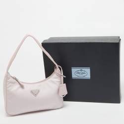 Pre Owned Prada Pink Nylon Mini Re-Edition 2000 Shoulder Bag