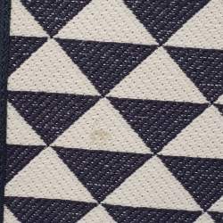 Pre Owned Prada Baltic Blue/Chalk White Embroidered Fabric Small Symbole Tote