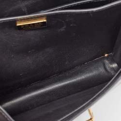 Pre Owned Prada Black/Pink Leather and Calfhair Cahier Flap Shoulder Bag