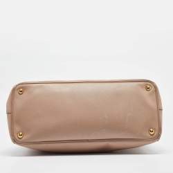 Pre Owned Prada Light Pink Saffiano Lux Leather Large Double Zip Tote