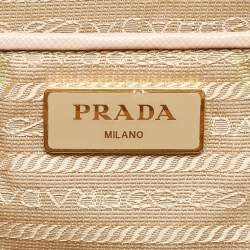 Pre Owned Prada Light Pink Saffiano Lux Leather Large Double Zip Tote