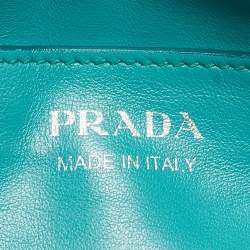 Pre Owned Prada Green Leather Diagramme Camera Shoulder Bag