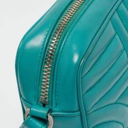 Pre Owned Prada Green Leather Diagramme Camera Shoulder Bag