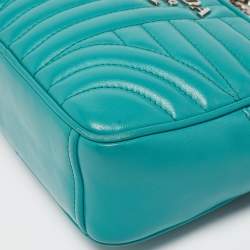 Pre Owned Prada Green Leather Diagramme Camera Shoulder Bag