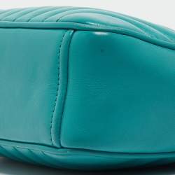 Pre Owned Prada Green Leather Diagramme Camera Shoulder Bag