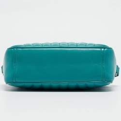 Pre Owned Prada Green Leather Diagramme Camera Shoulder Bag