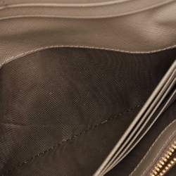Prada Grey Saffiano Leather Flap Continental Wallet