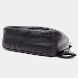 Prada Black Leather Tessuto Padded Hobo Bag