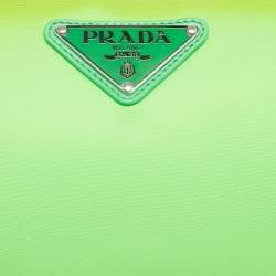 Prada Green Tessuto Nylon Logo Chain Clutch