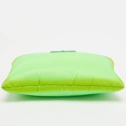 Prada Green Tessuto Nylon Logo Chain Clutch