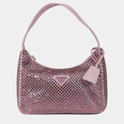 Prada Pink Satin Crystal Re-Edition 2000 Mini Bag