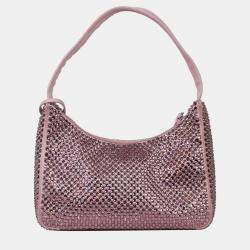 Prada Pink Satin Crystal Re-Edition 2000 Mini Bag