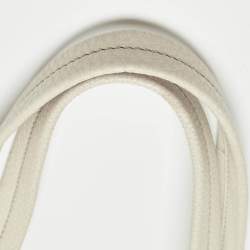 Pre Owned Prada White Vitello Daino Leather Side Zip Tote