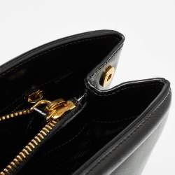 Pre Owned Prada Black Saffiano Patent Leather Parabole Tote