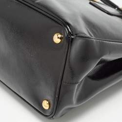 Pre Owned Prada Black Saffiano Patent Leather Parabole Tote