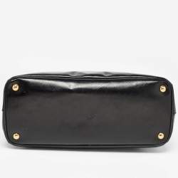 Pre Owned Prada Black Saffiano Patent Leather Parabole Tote
