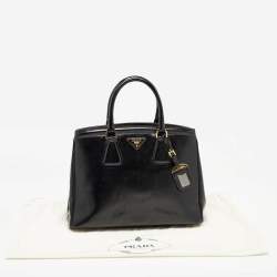 Pre Owned Prada Black Saffiano Patent Leather Parabole Tote