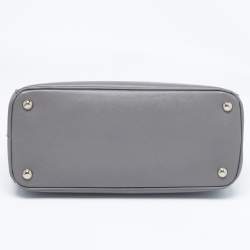 Pre Owned Prada Grey Saffiano Leather Small Double Zip Tote