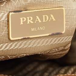 Pre Owned Prada Caramel Saffiano Lux Leather Small Galleria Double Zip Tote