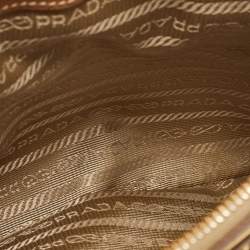 Pre Owned Prada Caramel Saffiano Lux Leather Small Galleria Double Zip Tote